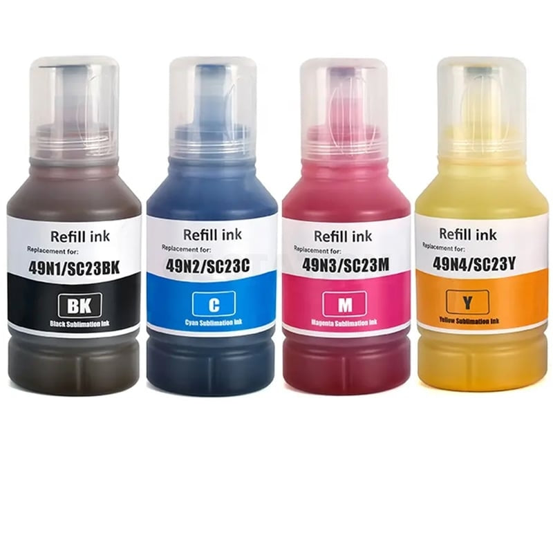 4 Pack Epson T49N Compatible Sublimation Ink Bottle Combo [1BK,1C,1M,1Y]
