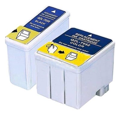 4 Pack Compatible Epson S020187/T050 S020191/T052 series Ink Cartridge Combo [2BK,2CL]