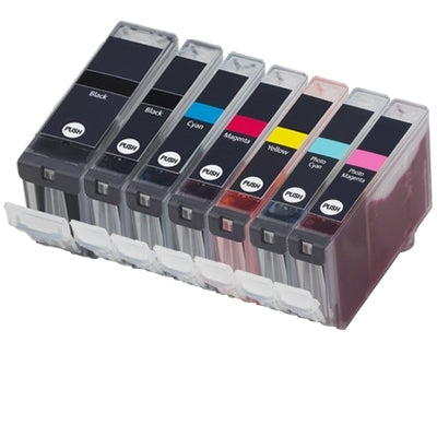 7-Pack Canon PGI-5BK, PGI5BK, CLI-8BK/C/M/Y/PC/PM Compatible Inkjet (with Chip) [1BK,1PBK,1C,1M,1Y,1PC,1PM]