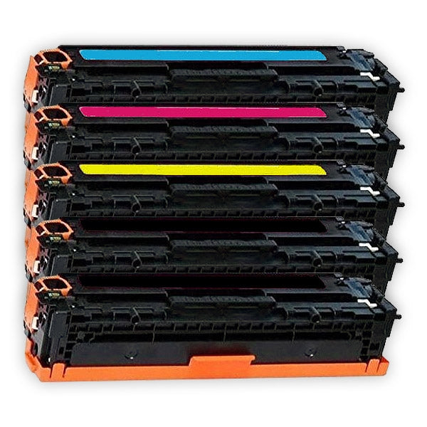 5 Pack HP 410X (CF410X-CF413X) Compatible Toner Cartridges [2BK,1C,1M,1Y]