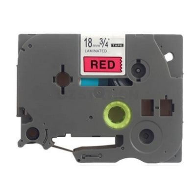 Brother TZe-441 TZe441 Compatible 18mm Black Text on Red Laminated Tape - 8 meters