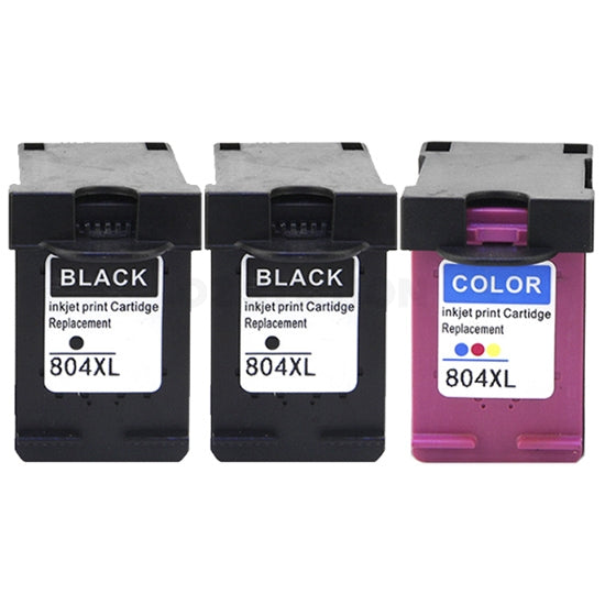 3 Pack HP 804XL Compatible High Yield Inkjet Cartridges T6N12AA + T6N11AA [2BK,1CL]
