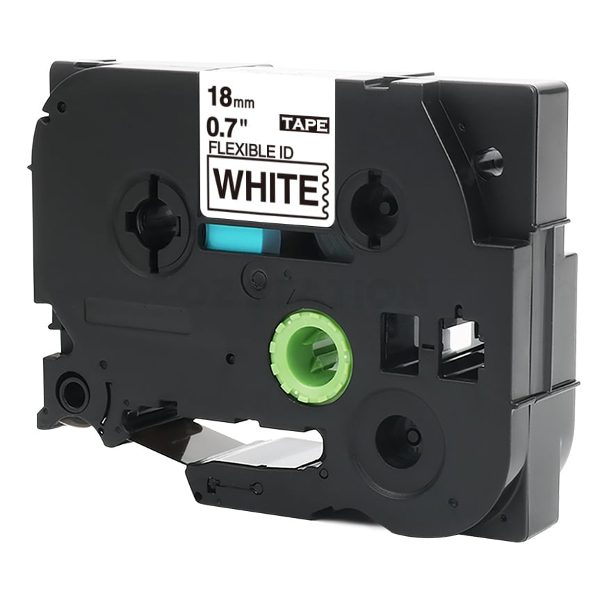 5 x Brother TZe-FX241 TZeFX241 Compatible 18mm Black Text on White Flexible ID Laminated Tape - 8 metres