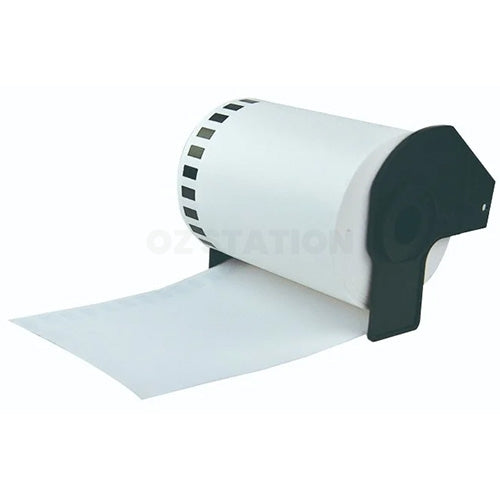 10 x Brother DK-22246 DK22246 Compatible Black Text on White Continuous Paper Label Roll 103mm x 30.48m
