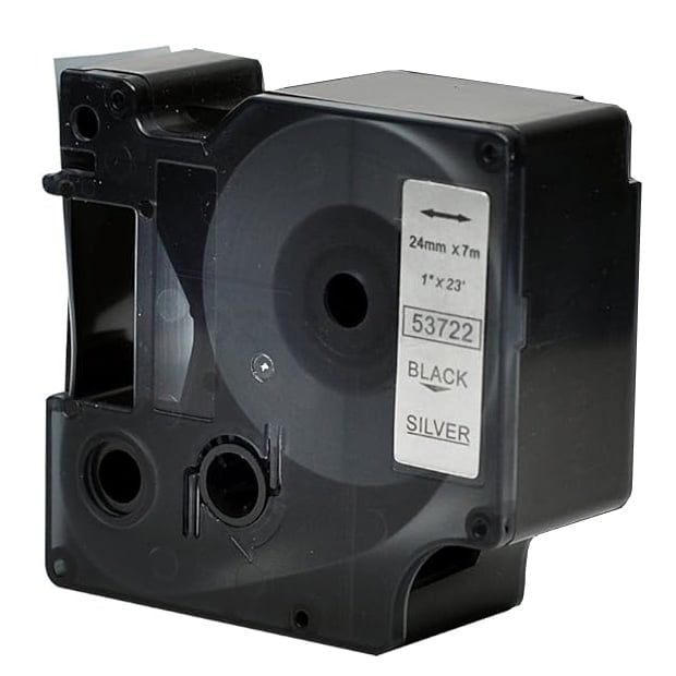 Dymo SD53722 Compatible 24mm Black Text on Silver Label Cassette - 7 meters