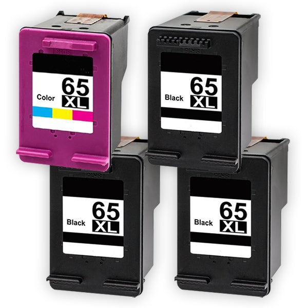 4 Pack HP 65XL Compatible High Yield Ink Combo N9K04AA + N9K03AA [3BK,1CL]