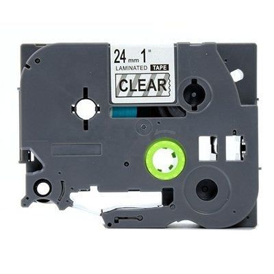 Brother TZe-151 TZe151 Compatible 24mm Black Text on Clear Laminated Tape - 8 meters