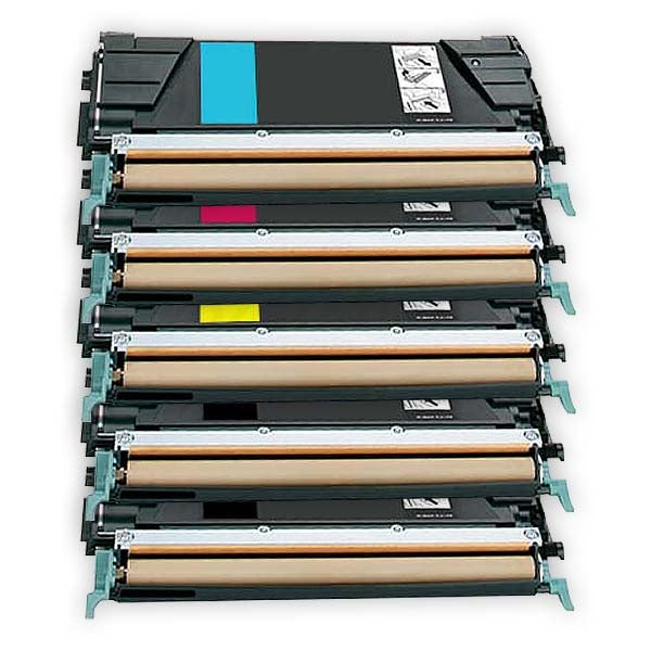 5 Pack Lexmark Compatible C522 / C524 / C532 / C534 Toner Cartridges - BK 4,000 pages & CMY