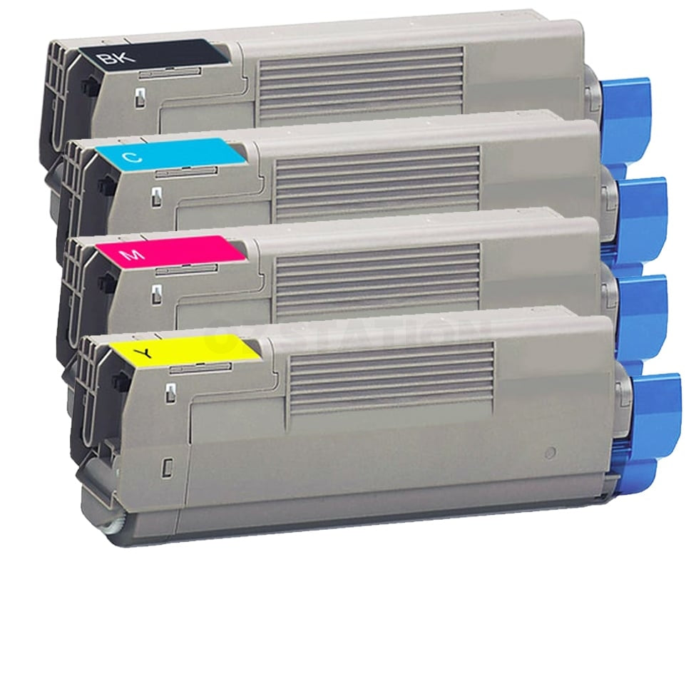 4 Pack OKI ES6410 Compatible Toner Cartridge Combo (44315333 - 44315336) [1BK,1C,1M,1Y]