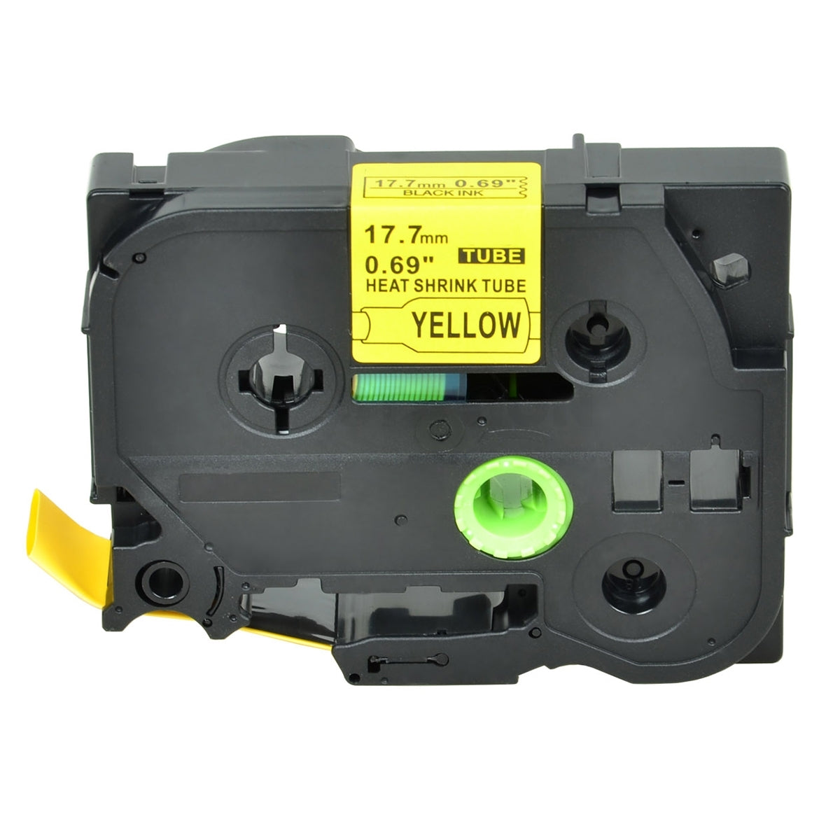 Brother HSe-641 HSe641 Compatible 17.7mm Black Text on Yellow Heat Shrink Tube Tape - 1.5 meters