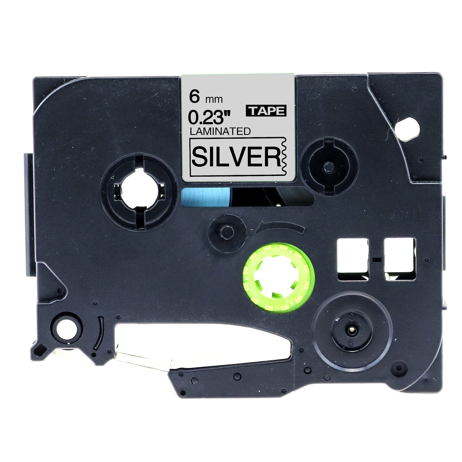 10 x Brother TZe-911 TZe911 Compatible 6mm Black Text on Silver Laminated Tape - 8 meters