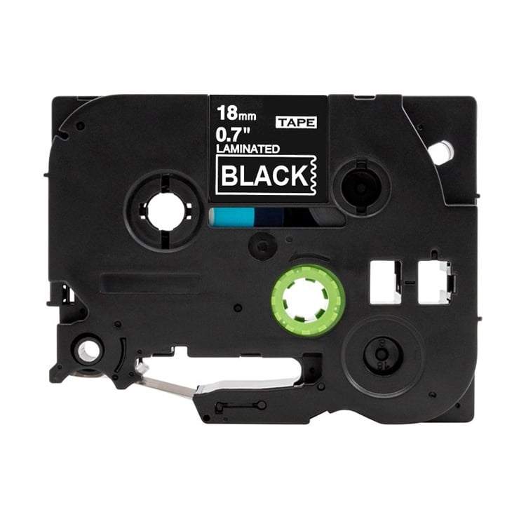 10 x Brother TZe-345 TZe345 Compatible 18mm White Text on Black Laminated Tape - 8 meters