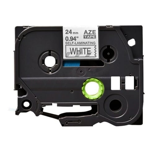 10 x Brother TZe-SL251 TZeSL251 Compatible 24mm Black Text on White Self-Laminating Label for Cables and Wires - 8 metres