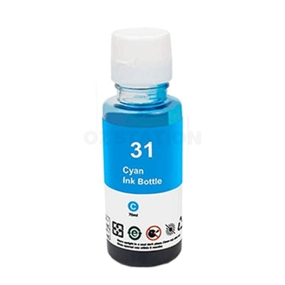 HP 31 Compatible Cyan Ink Bottle 1VU26AA - 70ml