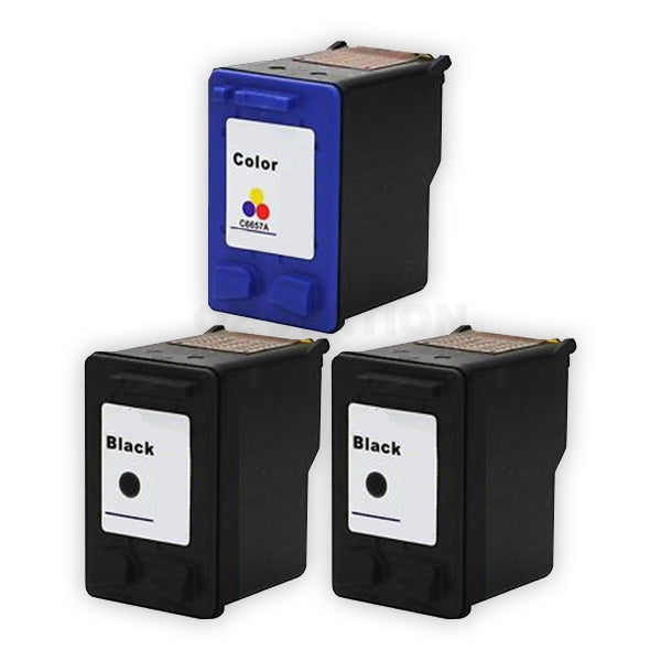 3 Pack HP 60XL Compatible Inkjet Cartridges CC641WA + CC644WA [2BK,1CL]