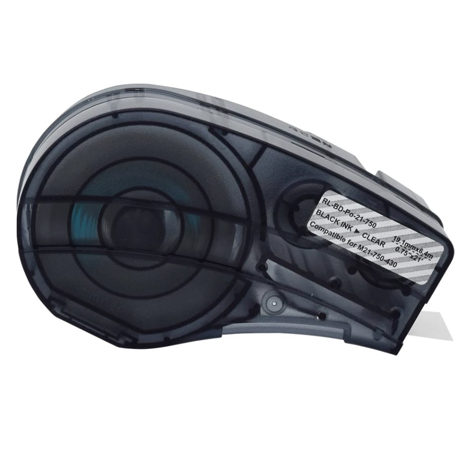 Compatible Brady M21-750-430 M21750430 Black on Clear Polyester Label Tape 19.1mm x 6.4m for BMP21 printers