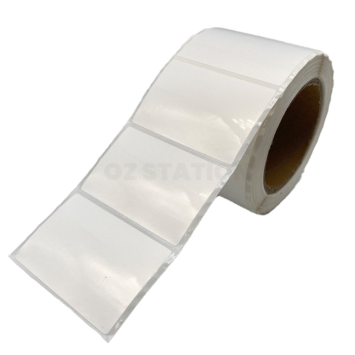 76.2 x 50.8mm Die Cut Gloss Synthetic Label with 76mm Core Water Resistant - 540 Labels per Roll (Compatible with OKI Pro1040 / Pro1050 / Pro330S with Roll Paper Holder)