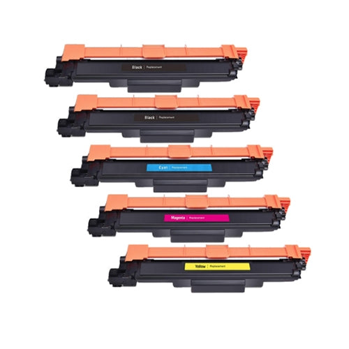 5 Pack Brother TN-253 TN253 / TN-257 Compatible Toner Combo [2BK,1C,1M,1Y]