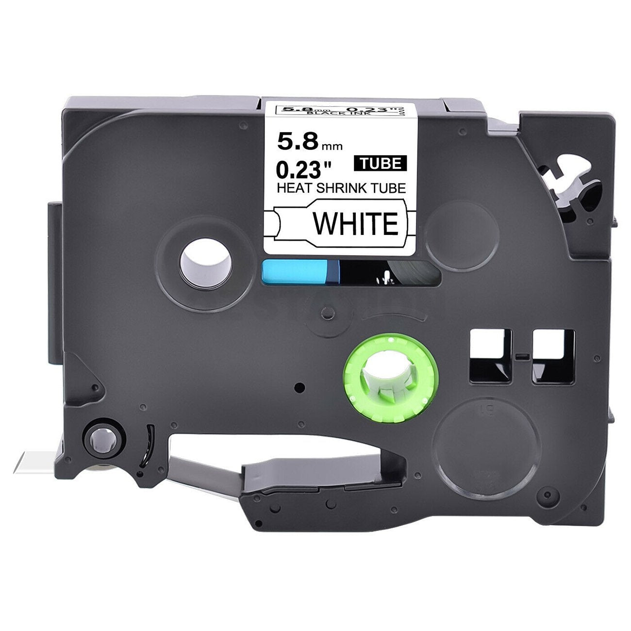 10 x Brother HSe-211 HSe211 Compatible 5.8mm Black Text on White Heat Shrink Tube Tape - 1.5 meters