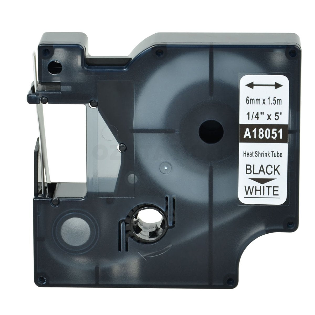 5 x Dymo SD18051 Compatible 6mm Black Text on White Heat-Shrink HeatShrink Tube Industrial Rhino Label Cassette - 1.5 meters