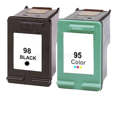 2 Pack HP 98 + 95 Compatible Inkjet Cartridges C9364WA  + C8766WA [1BK,1CL]