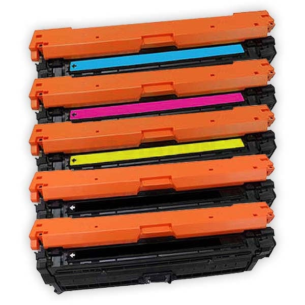 5 Pack HP CE270A-CE273A CE270ACE273A (650A) Compatible Toner Cartridges [2BK,1C,1M,1Y]