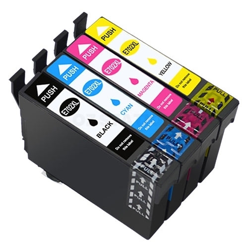 4 Pack Epson 702XL Compatible High Yield Inkjet Cartridges Combo [1BK,1C,1M,1Y]