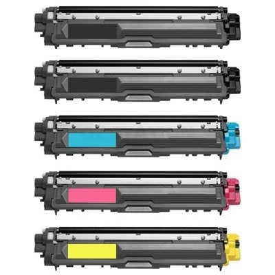 5-Pack Brother TN-251 TN251 / TN-255 Compatible Toner Combo [2BK,1C,1M,1Y]