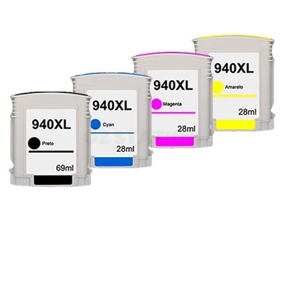4 Pack HP 940XL Compatible Inkjet Cartridges C4906AA - C4909AA [1BK,1C,1M,1Y]