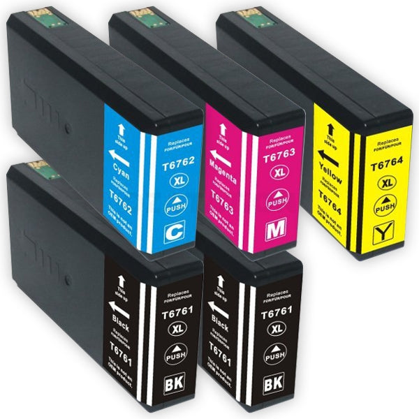 5 Pack Epson 676XL Compatible Ink Cartridge [C13T676192-C13T676492] [C13T676192C13T676492] [2BK,1C,1M,1Y]