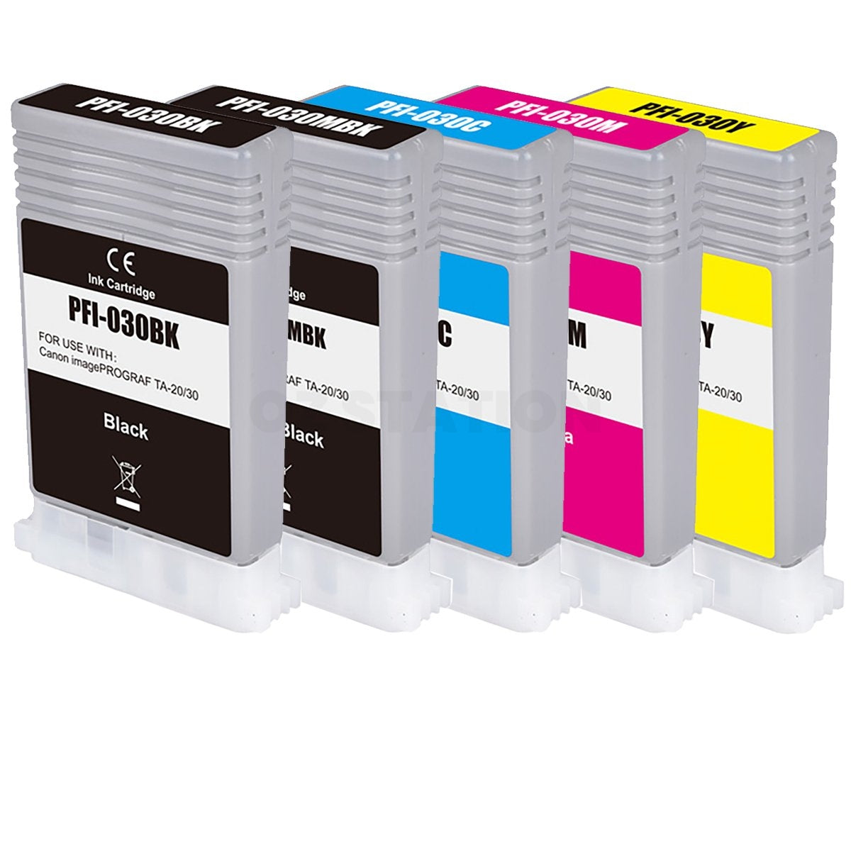 5 Pack Compatible Canon PFI-030 PFI030 Ink Tank Combo [1BK,1MBK,1C,1M,1Y]