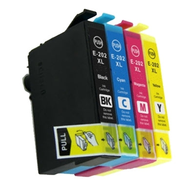 4 Pack Compatible Epson 202XL (C13T02P192-C13T02P492) High Yield Ink Combo [1BK,1C,1M,1Y]