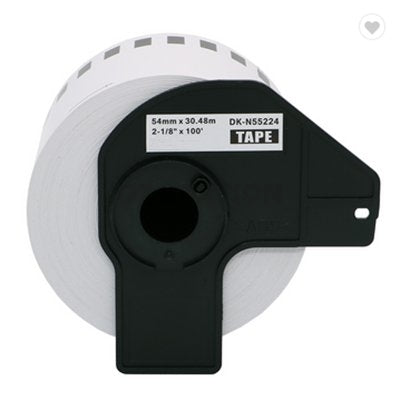 10 x Brother DK-N55224 DKN55224 Compatible Black Text on White Continuous Paper Label Roll Non-Adhesive 54mm x 30.48m