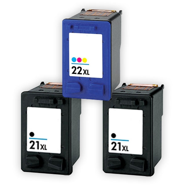 3 Pack HP 21XL + 22XL Compatible Inkjet Cartridges C9351CA + C9352CA [2BK,1CL]