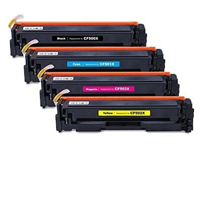 4 Pack HP CF500X-CF503X CF500XCF503X (202X) Compatible High Yield Toner Cartridges [1BK,1C,1M,1Y]