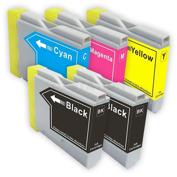 5 Pack Brother LC-57 LC57 Compatible Ink High Capacity Combo [2BK,1C,1M,1Y]