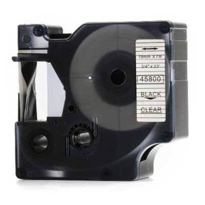 3 x Dymo SD45800 / S0720820 Compatible 19mm Black Text on Clear Label Cassette - 7 meters