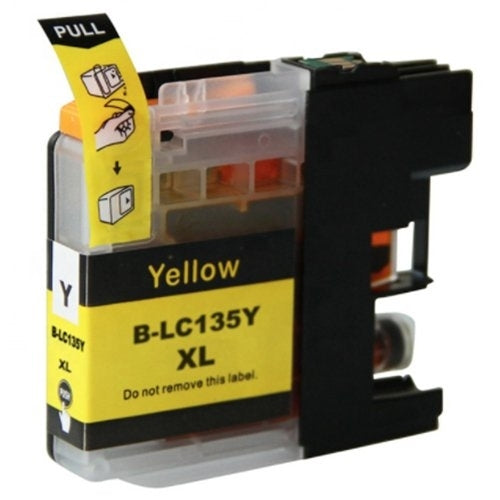 Compatible Brother LC-135XLY LC135XLY Yellow Ink Cartridge - 1,200 Pages