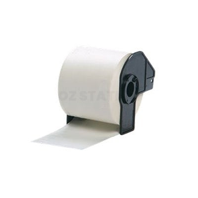 10 x Brother DK-22205 DK22205 Compatible Black Text on White Continuous Paper Label Roll 62mm x 30.48m