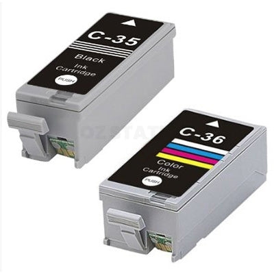 4 Pack Canon PGI-35BK PGI35BK CLI-36C Compatible InkJet Cartridges Combo [2BK,2C]