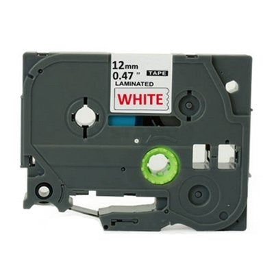 10 x Brother TZe-232 TZe232 Compatible 12mm Red Text on White Laminated Tape - 8 meters