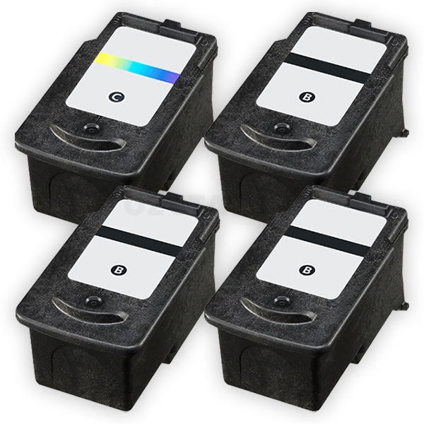 4-Pack Canon PG-640XL, PG640XL, CL-641XL Compatible High Yield Ink Cartridge [3Black + 1Colour]
