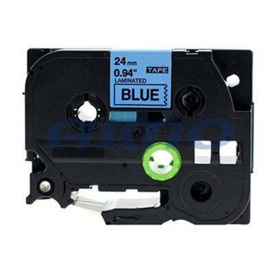 Brother TZe-551 TZe551 Compatible 24mm Black Text on Blue Laminated Tape - 8 meters