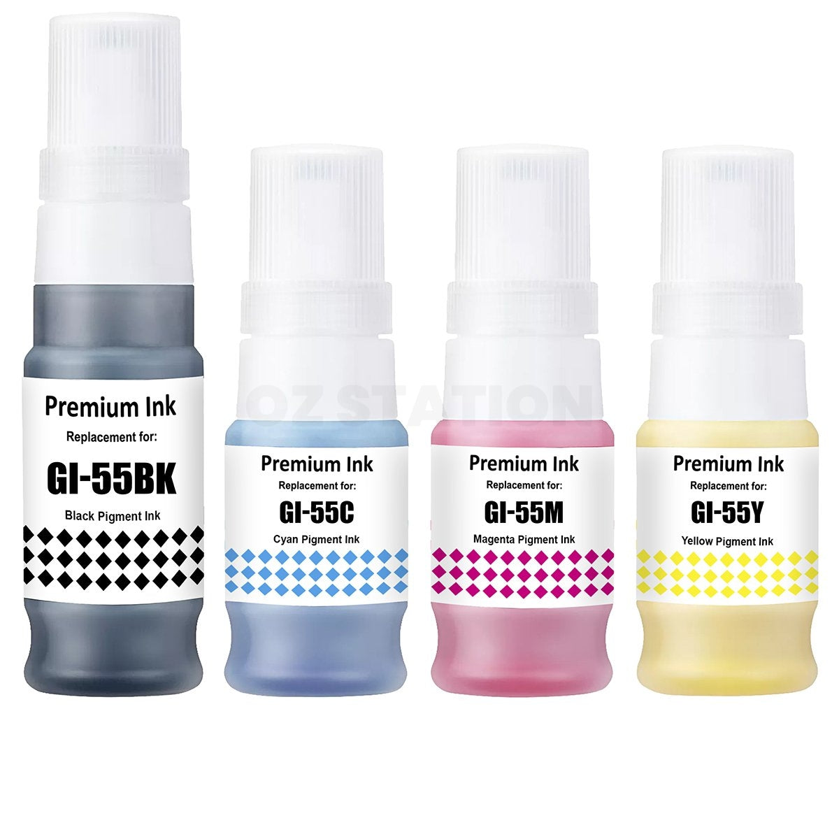 4-Pack Compatible Canon GI-55 GI55 Ink Bottle Combo [1BK,1C,1M,1Y]