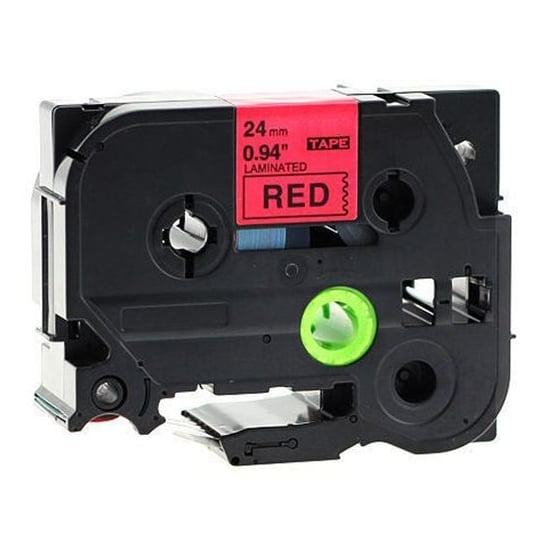 10 x Brother TZe-451 TZe451 Compatible 24mm Black Text on Red Laminated Tape - 8 meters