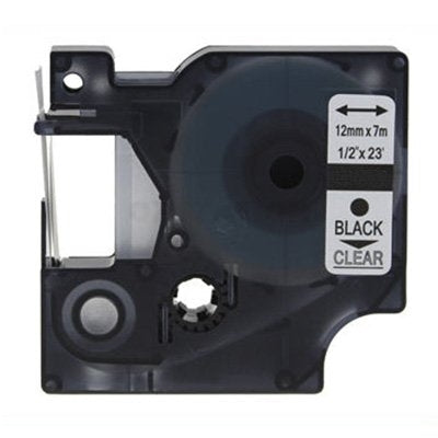 3 x Dymo SD45010 / S0720500 Compatible 12mm Black Text on Clear Label Cassette - 7 meters