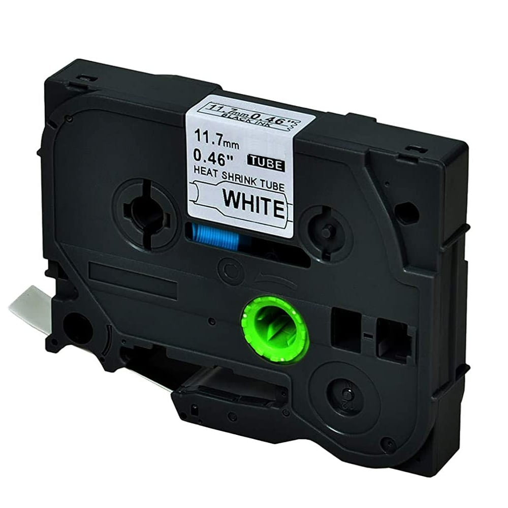 10 x Brother HSe-231 HSe231 Compatible 11.7mm Black Text on White Heat Shrink Tube Tape - 1.5 meters