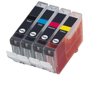 4-Pack Canon CLI-8BK/C/M/Y CLI8BK/C/M/Y Compatible Inkjet (with Chip) [BK+C+M+Y]