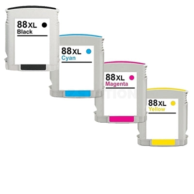 4 Pack HP 88XL Compatible Inkjet Cartridge C9396A - C9393A [1BK,1C,1M,1Y]