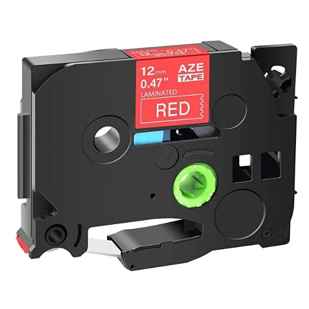 5 x Brother TZe-435 TZe435 Compatible 12mm White Text on Red Laminated Tape - 8 meters